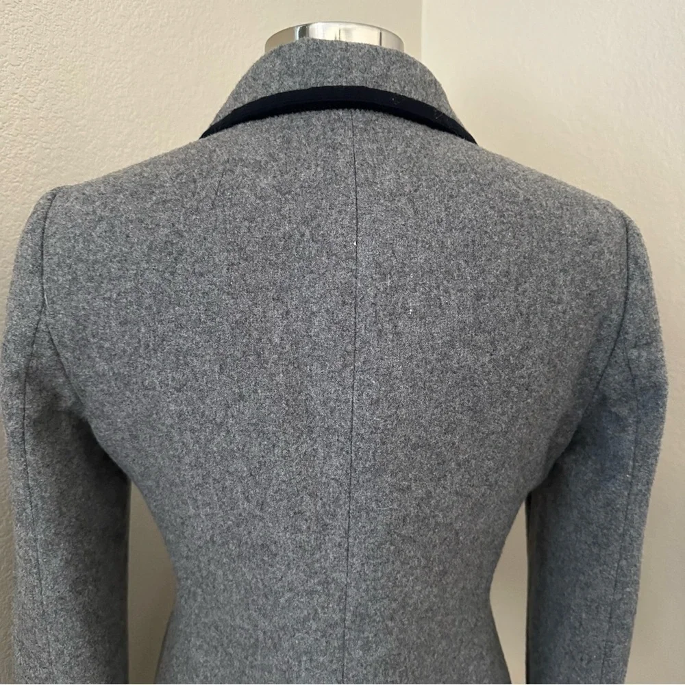 J. Crew Gray and Black Fitted Wool Blend Preppy Blazer Size 6